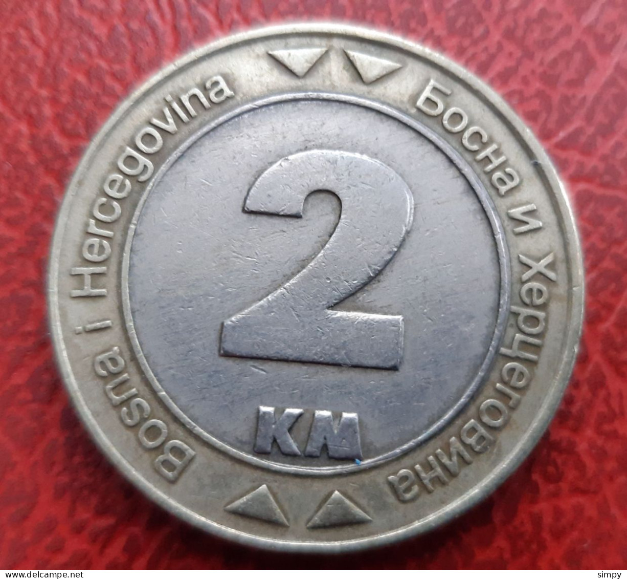 BOSNIA & HERZEGOVINA 2 Konvertibile Marke 2003 Pigeon Dove Bimetal Coin - Bosnië En Herzegovina