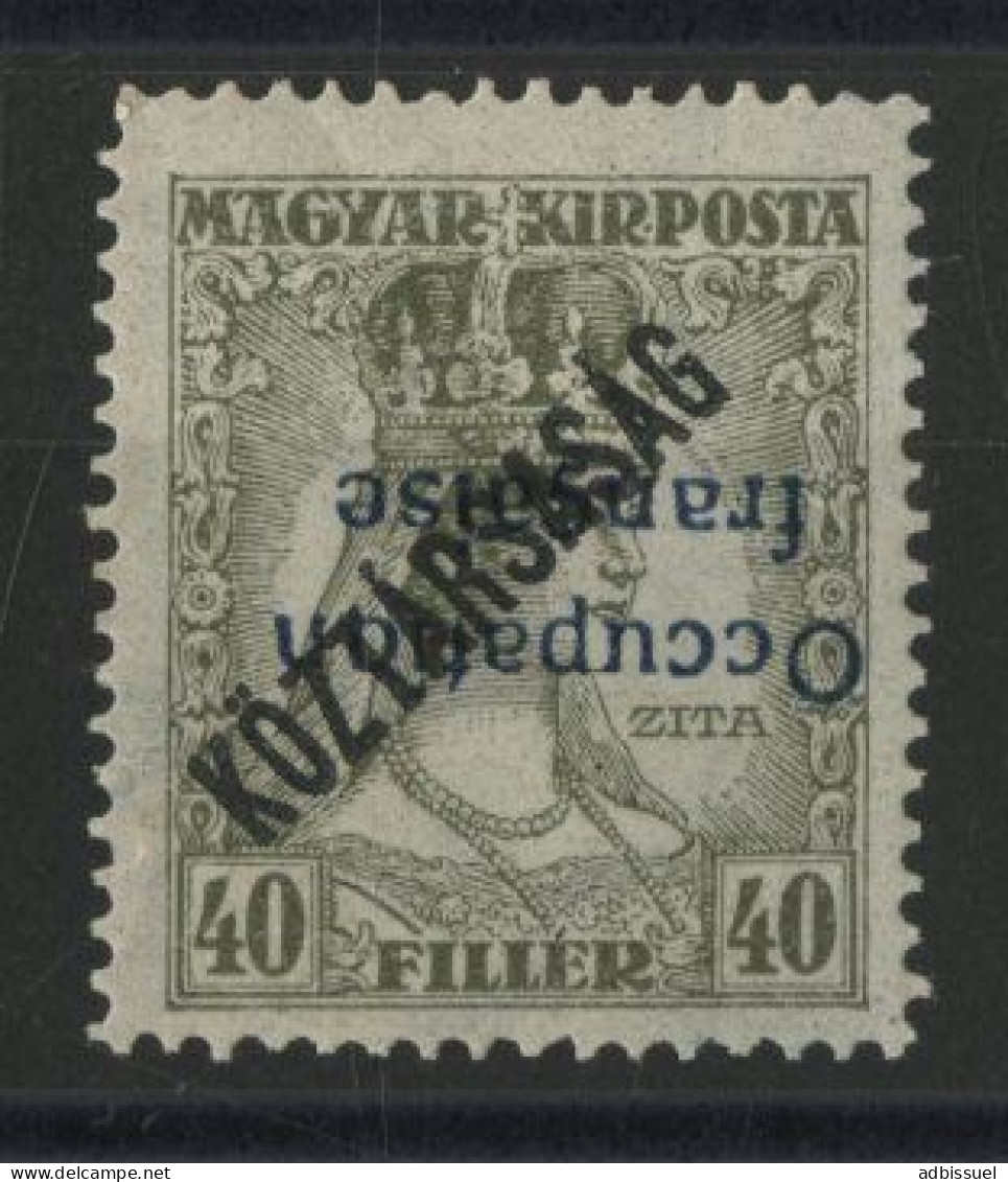 HONGRIE ARAD N° 35b Cote 140 € Neuf ** (MNH) VARIETE Surcharge Renversée Bleue TB - Neufs