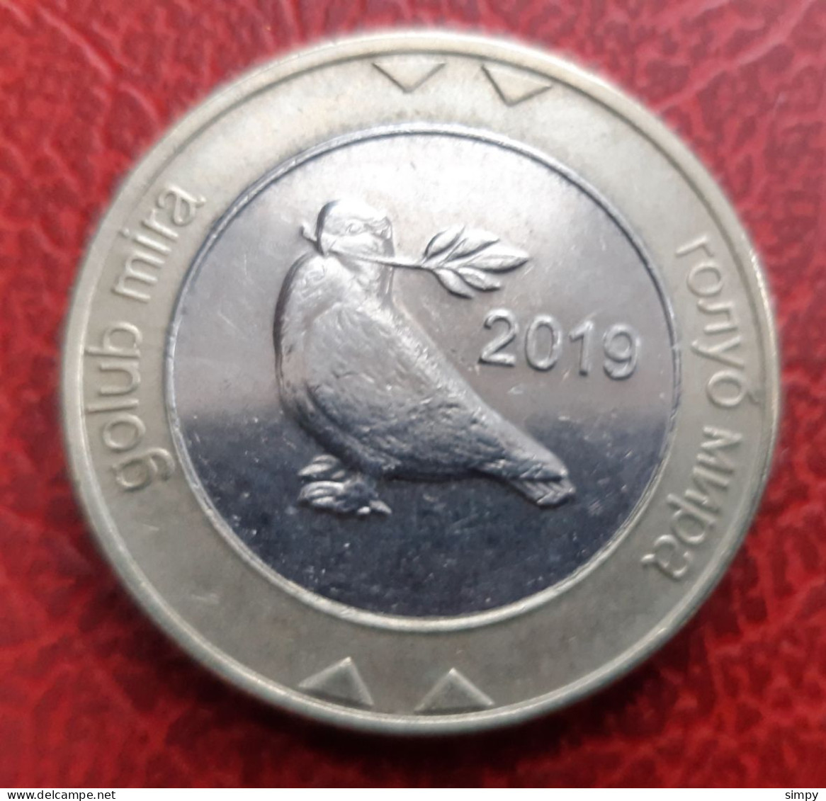 BOSNIA & HERZEGOVINA 2 Konvertibile Marke 2019 Pigeon Dove Bimetal Coin - Bosnia Y Herzegovina