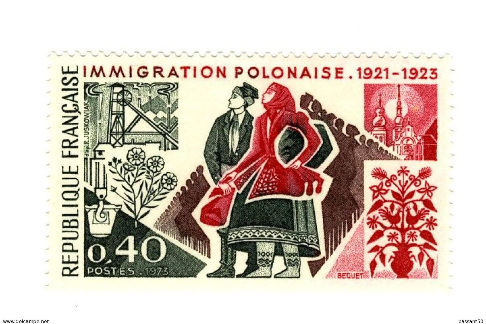 Immigration Polonaise YT 1740 + B : GB + GOMME MATE . Rare, Voir Scan . Cotes YT : 50.40 € , Maury N° 1740 + A : 45.30 € - Nuovi