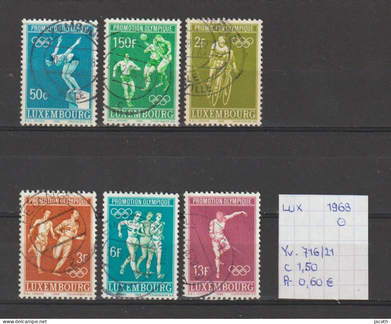 (TJ) Luxembourg 1968 - YT 716/21 (gest./obl./used) - Used Stamps