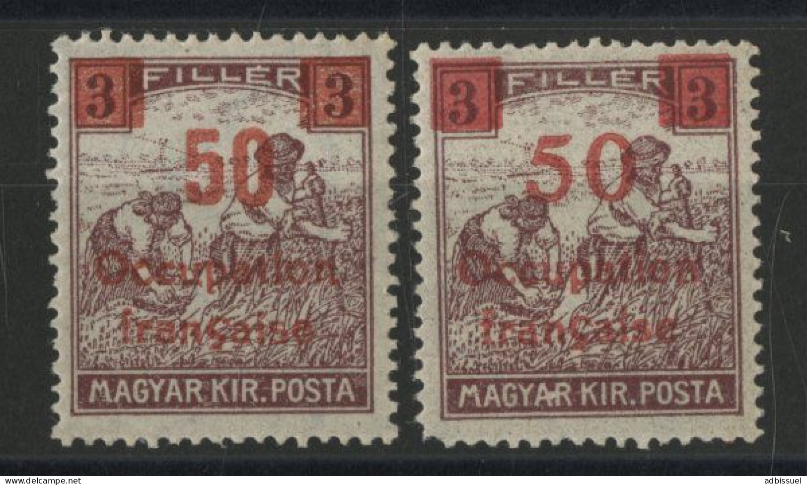 HONGRIE ARAD N° 15 + 15a Surcharges Type I Et II Neufs Sans Charnières ** (MNH) - Unused Stamps