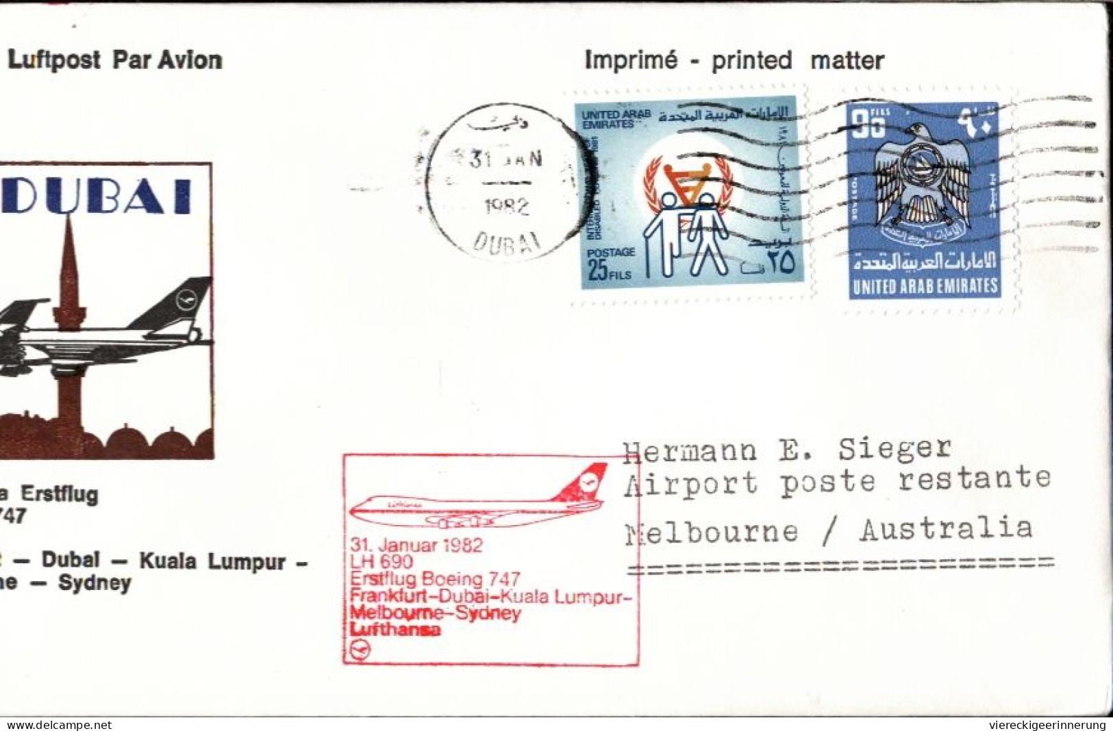 ! Lot Of 12 Airmail Printed Matters, 1981-1988, Luftpostbelege, Dubai, Trucial States, Vereinigte Arabische Emirate - Dubai