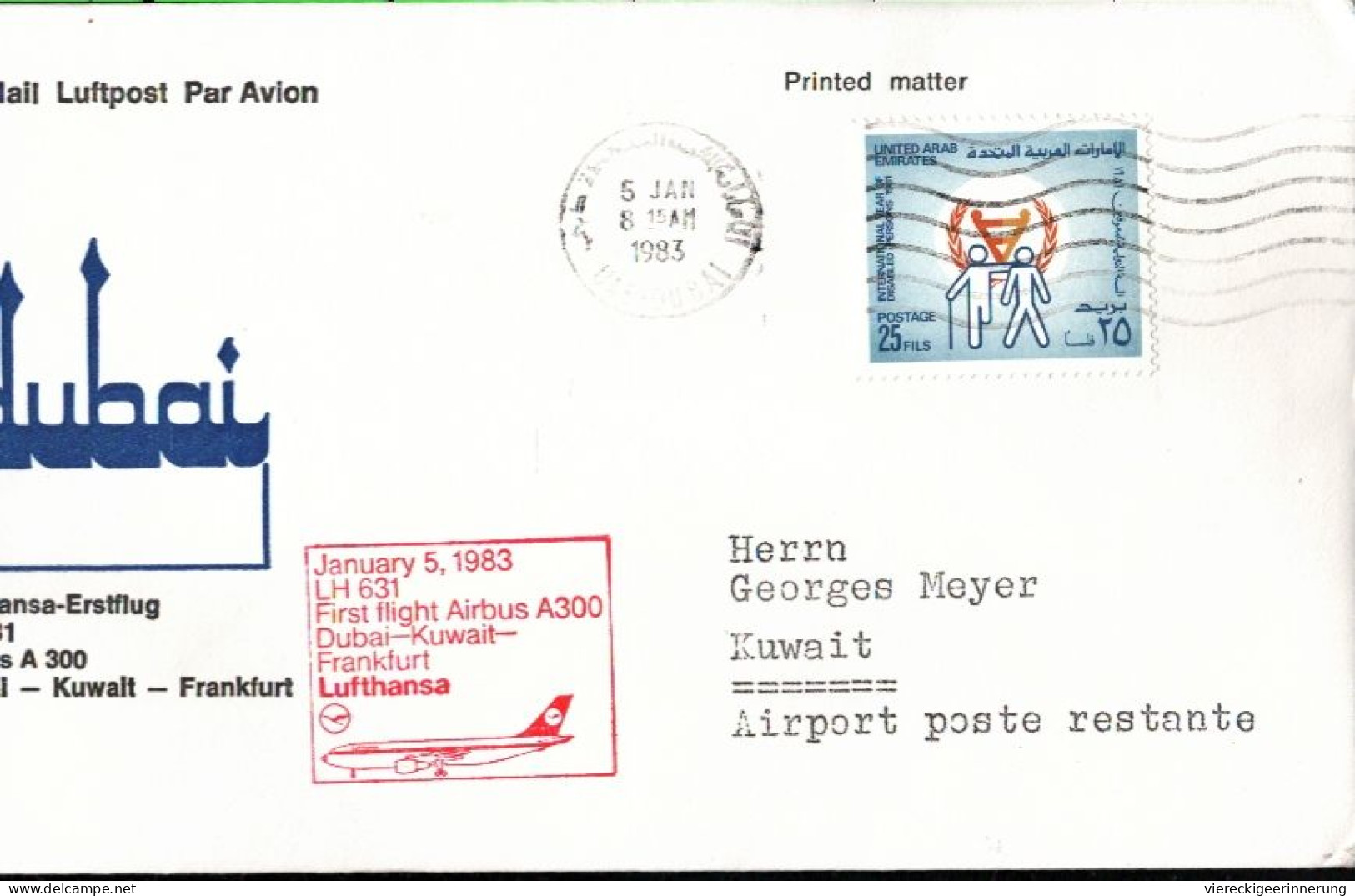 ! Lot of 12 airmail printed matters, 1981-1988, Luftpostbelege, Dubai, trucial states, Vereinigte Arabische Emirate