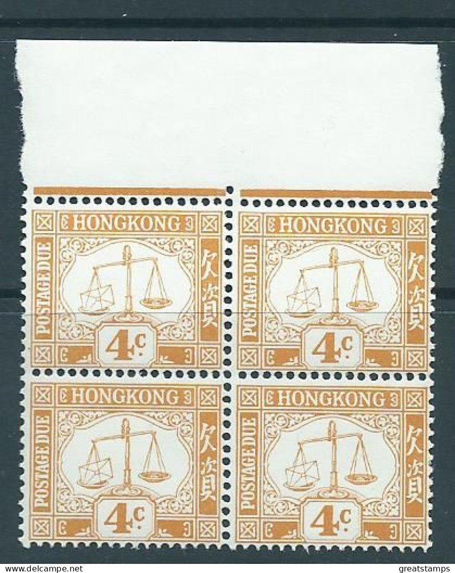 Stamp Hong Kong Sgd13  Postage Due 4c Block Of 4 Mnh - Timbres-taxe