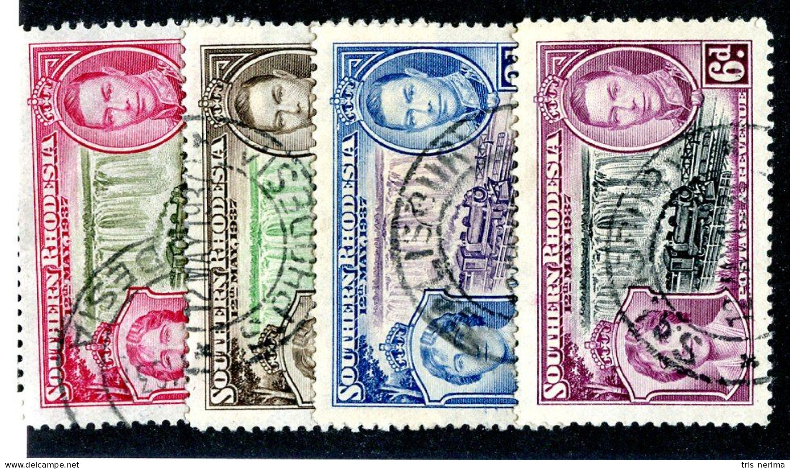 7900 BCX 1937 Southern Rhodesia Scott #38-41 Used (offers Welcome) - Zuid-Rhodesië (...-1964)