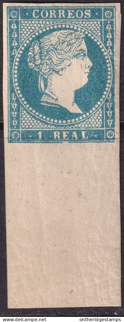 Spain 1856 Sc 46 España Ed 49 MNH** Margin Single Some Cracked Gum - Nuevos