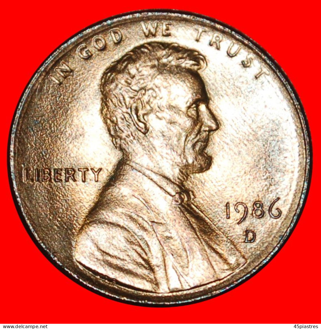 * MEMORIAL (1982-2008): USA  1 CENT 1986D UNC MINT LUSTRE! LINCOLN (1809-1865) · LOW START ·  NO RESERVE! - 1959-…: Lincoln, Memorial Reverse