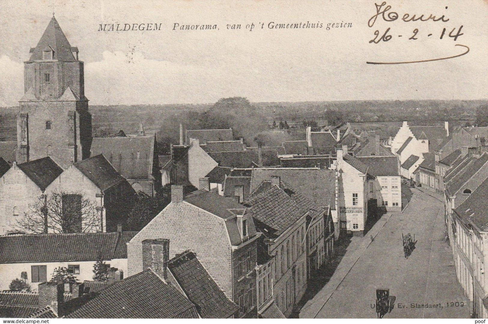 Maldegem : Panorama Van Op 't Gemeentehuis Gezien --- 1914 - Maldegem