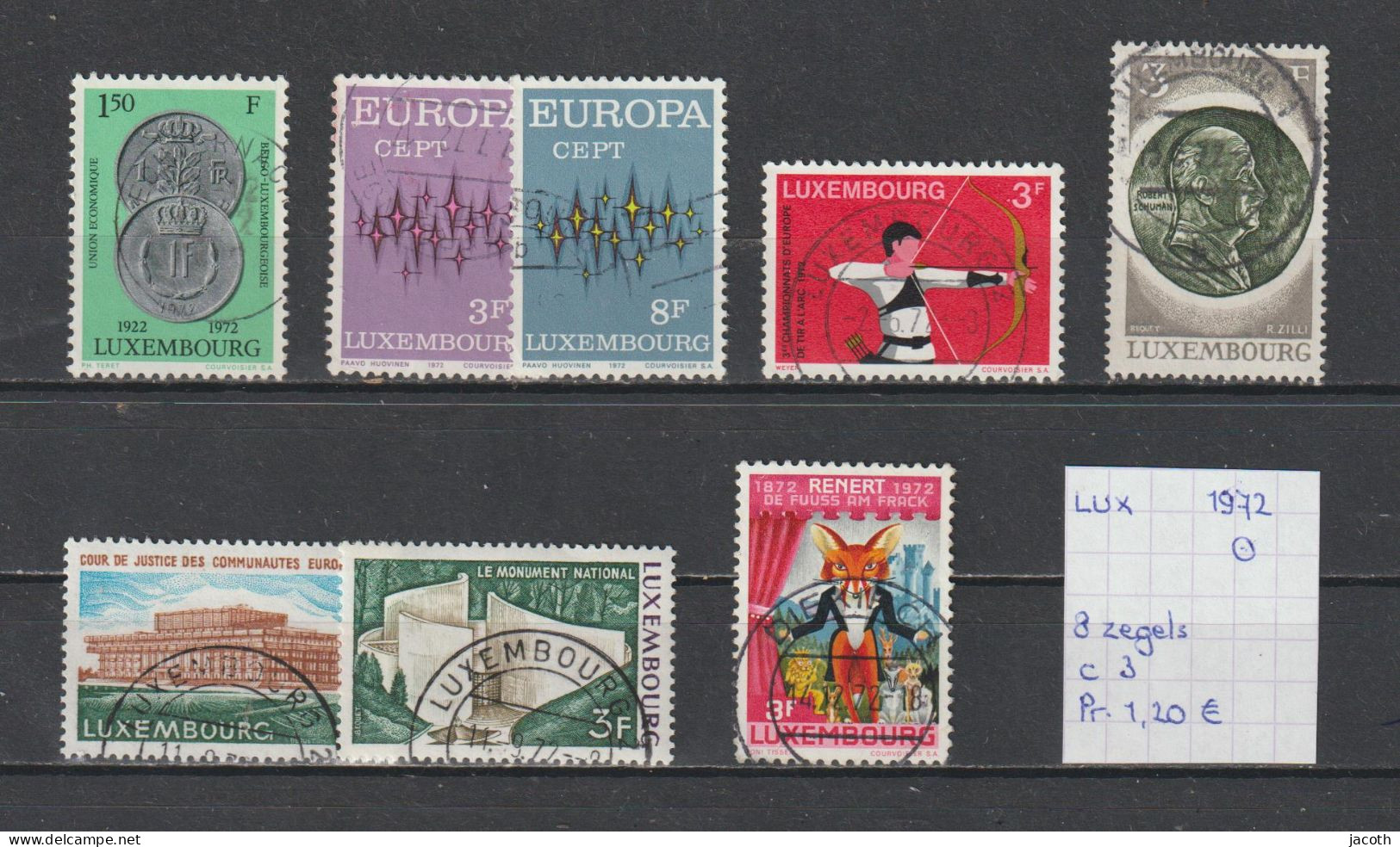 (TJ) Luxembourg 1972 - 8 Zegels (gest./obl./used) - Gebruikt