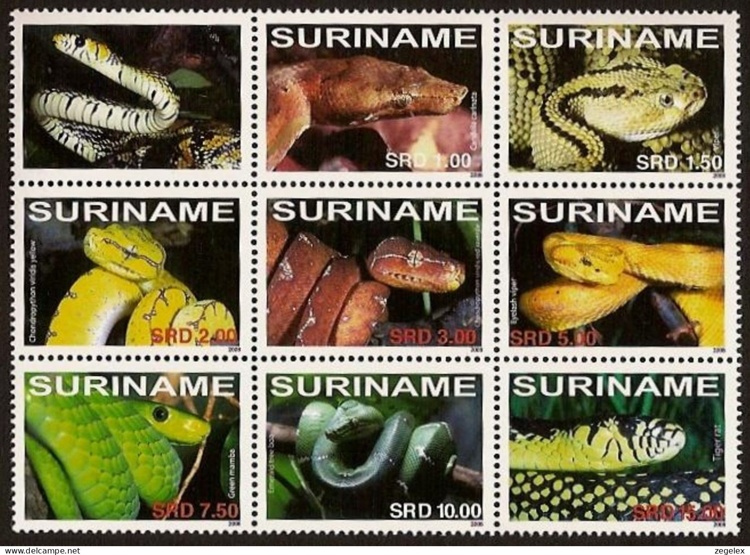 Suriname 2008 Snakes MNH/**/Postfris  - Suriname