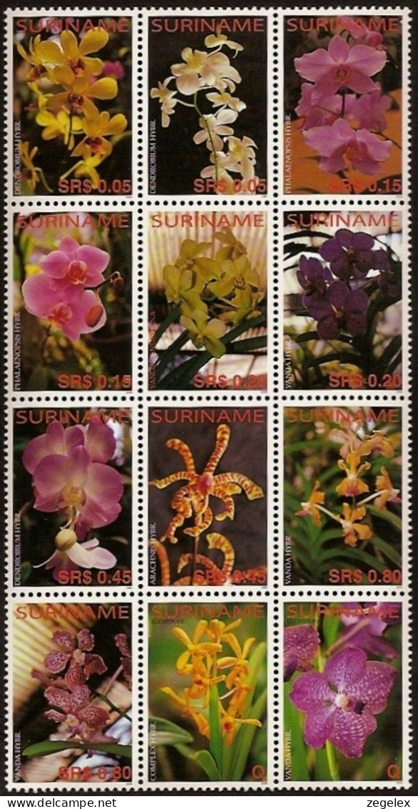 Suriname 2006 Orchids, Flowers  MNH/**/Postfris  ZBL 1362-73 - Suriname