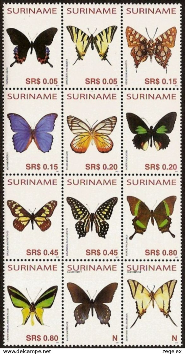 Suriname 2005 Vlinders, Butterflies MNH/**/Postfris, ZBL  - Suriname