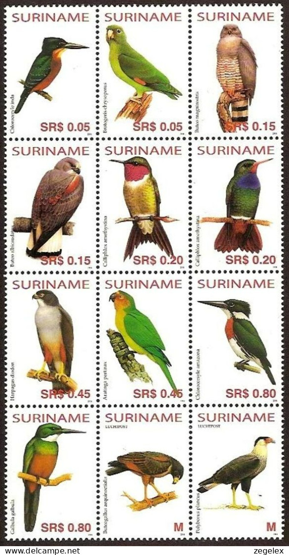 Suriname 2004 Birds, Parrots MNH/**/Postfris ZBL 1282/1293 - Suriname