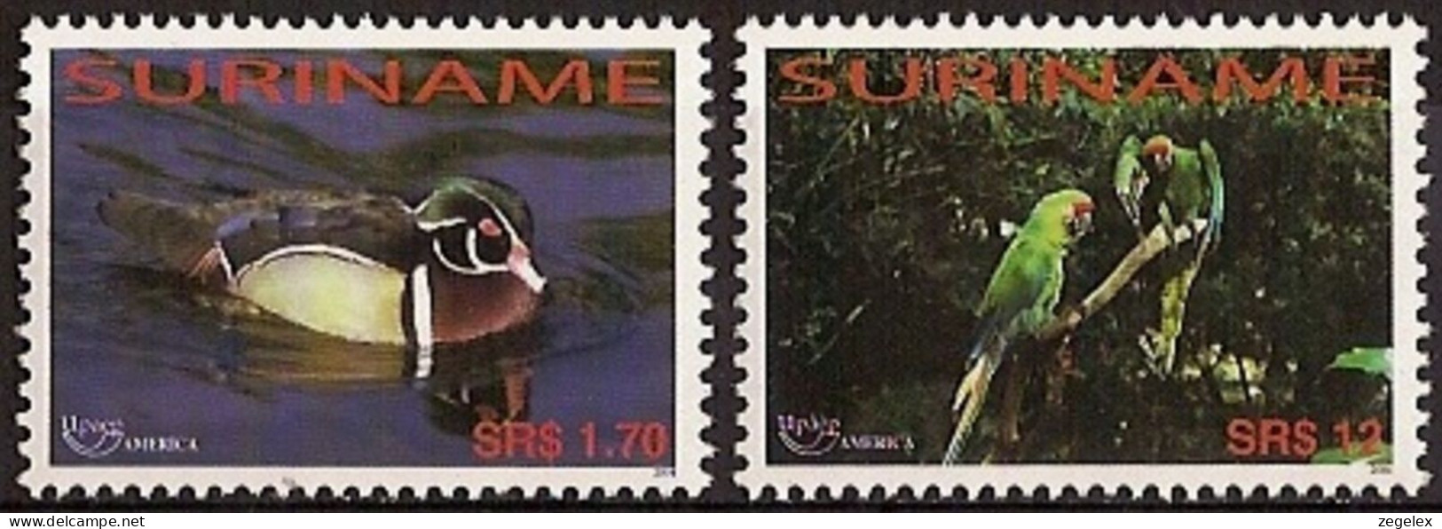 Suriname 2004 UPAEP 2004 Eend, Duck, Parrots, Birds MNH/**/Postfris  - Suriname