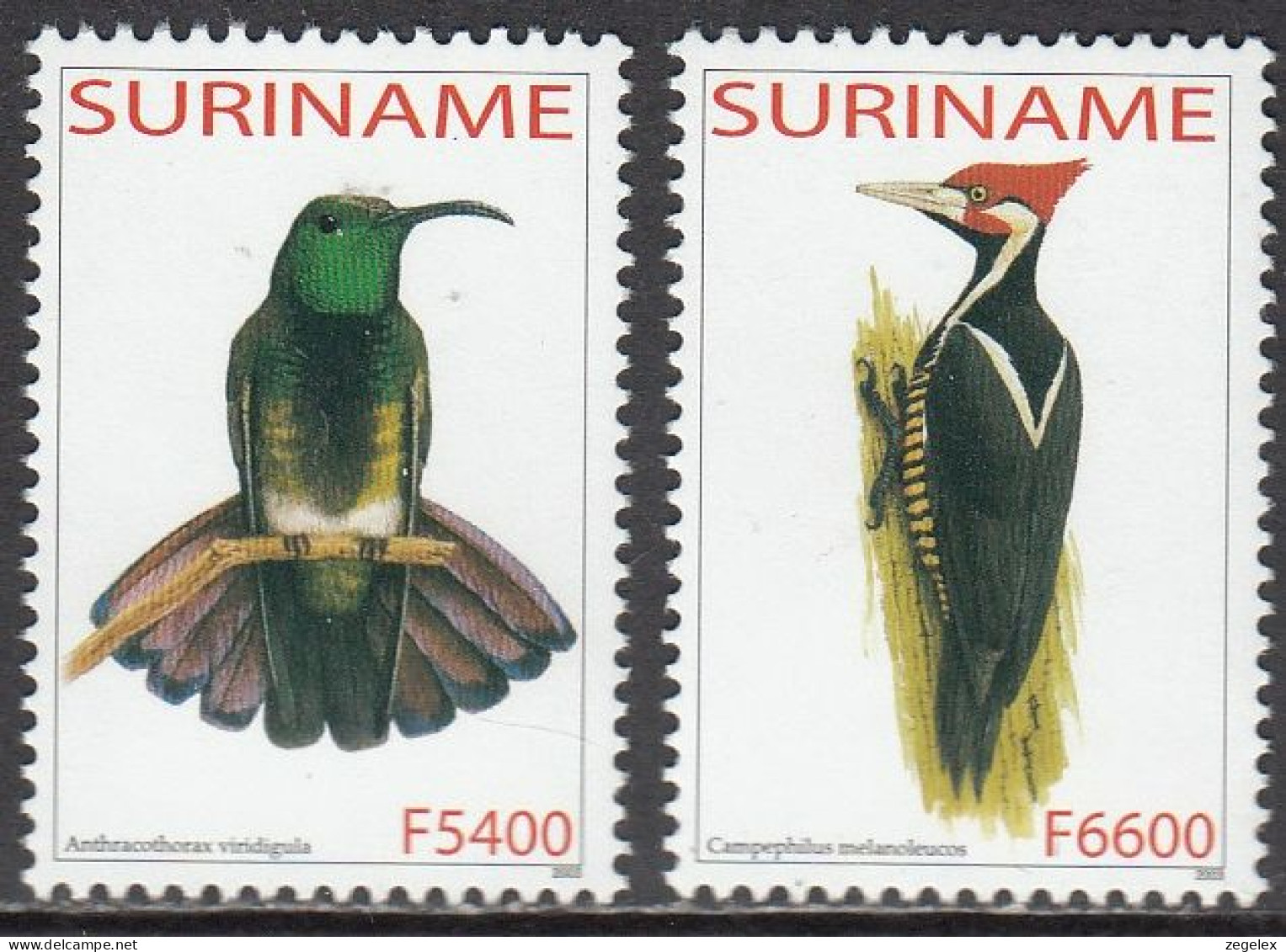 Suriname 2003 Birds, Vogels   MNH/**/Postfris ZBL 1211/1212 - Suriname