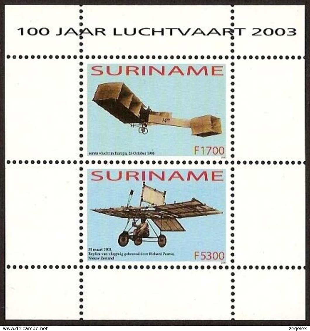 Suriname 2003 Luchtvaart, Aviation 100 Jaar Block MNH/**/Postfris ZBL 1226 - Suriname