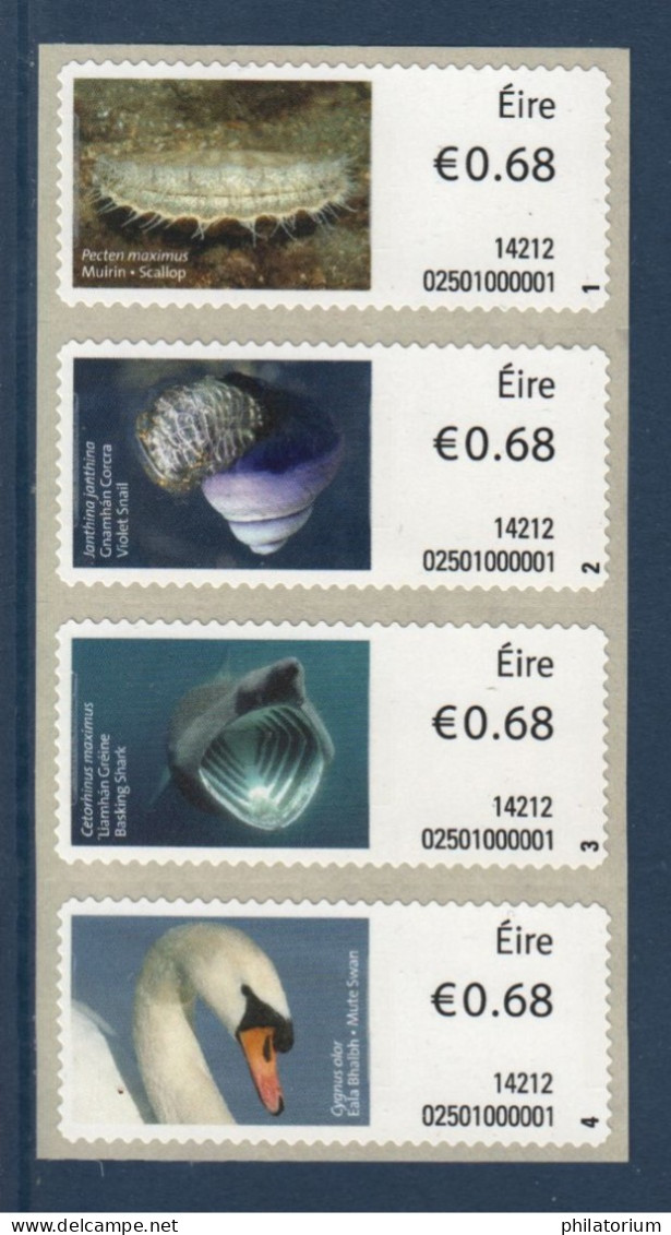 EIRE Ireland Irlande, **, Yv D 53, 54, 55, 56, Mi ATM 53 à 56, SG M 49a, Faune Marine, - Franking Labels