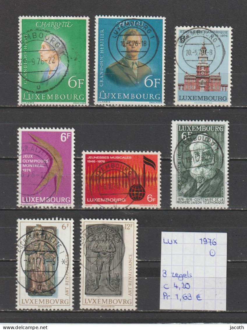 (TJ) Luxembourg 1976 - 8 Zegels (gest./obl./used) - Used Stamps