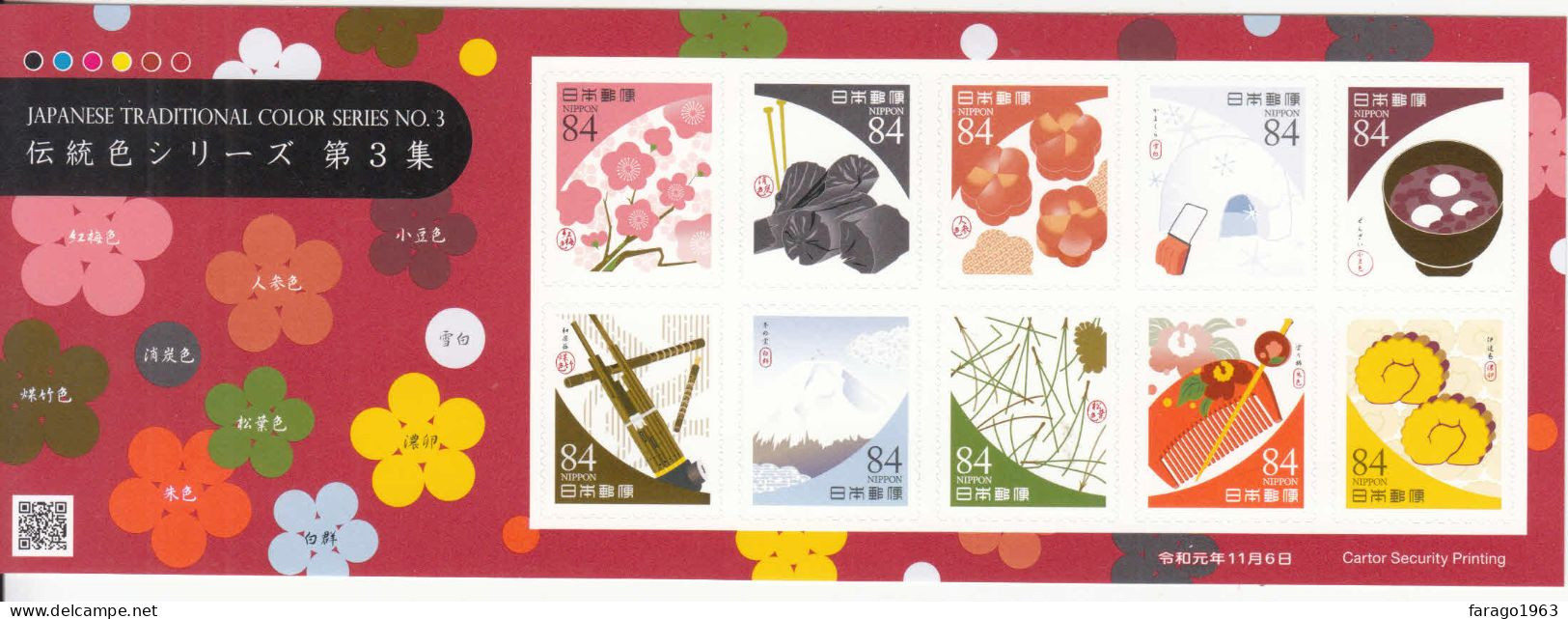 2019 Japan  Traditional Colour  Complete Sheet Of 10 MNH @ BELOW FACE VALUE - Nuevos