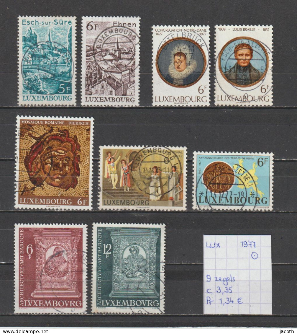 (TJ) Luxembourg 1977 - 9 Zegels (gest./obl./used) - Used Stamps