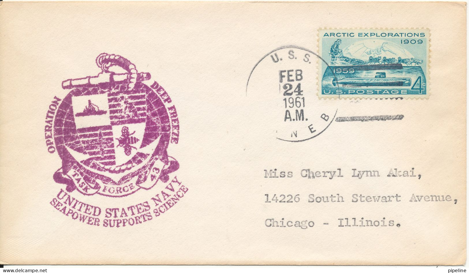 USA Cover U. S. S. 24-2-1961 Operation Deep Freeze With Nice Cachet - Enveloppes évenementielles