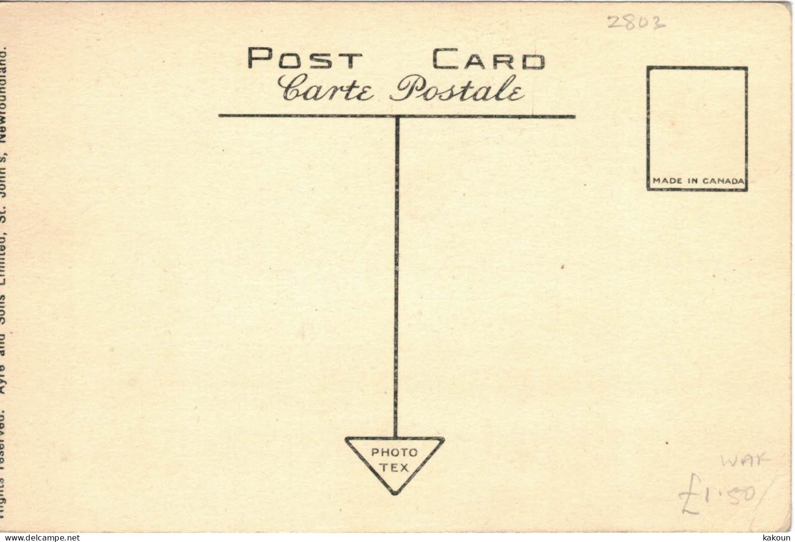 Colliers, Conception Bay, Newfoundland, Ayre And Sons . (D201) - Altri & Non Classificati