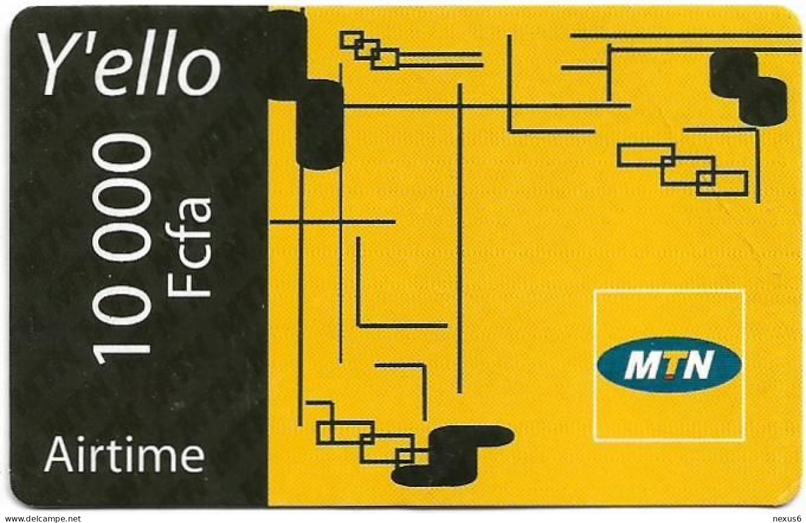 Cameroon - MTN - Airtime Y'ello, GSM Refill 10.000FCFA, Used - Camerun