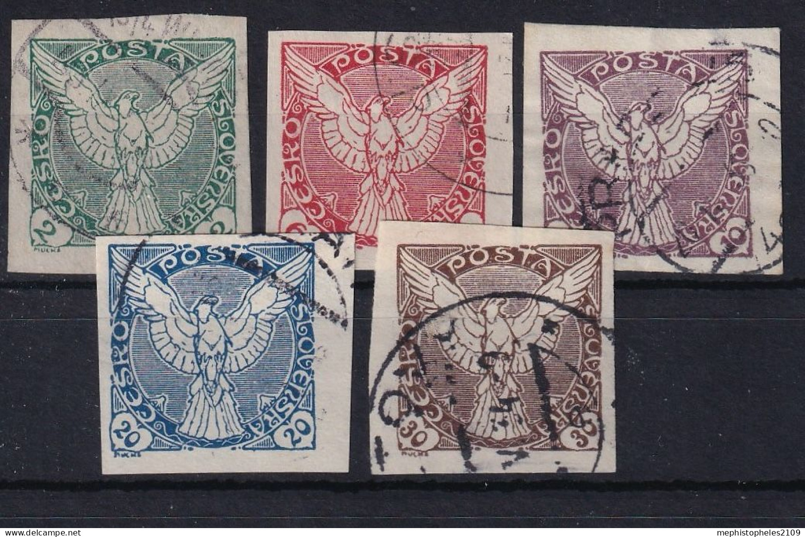 CZECHOSLOVAKIA 1918/19 - Canceled - Mi 13-17 - Usati