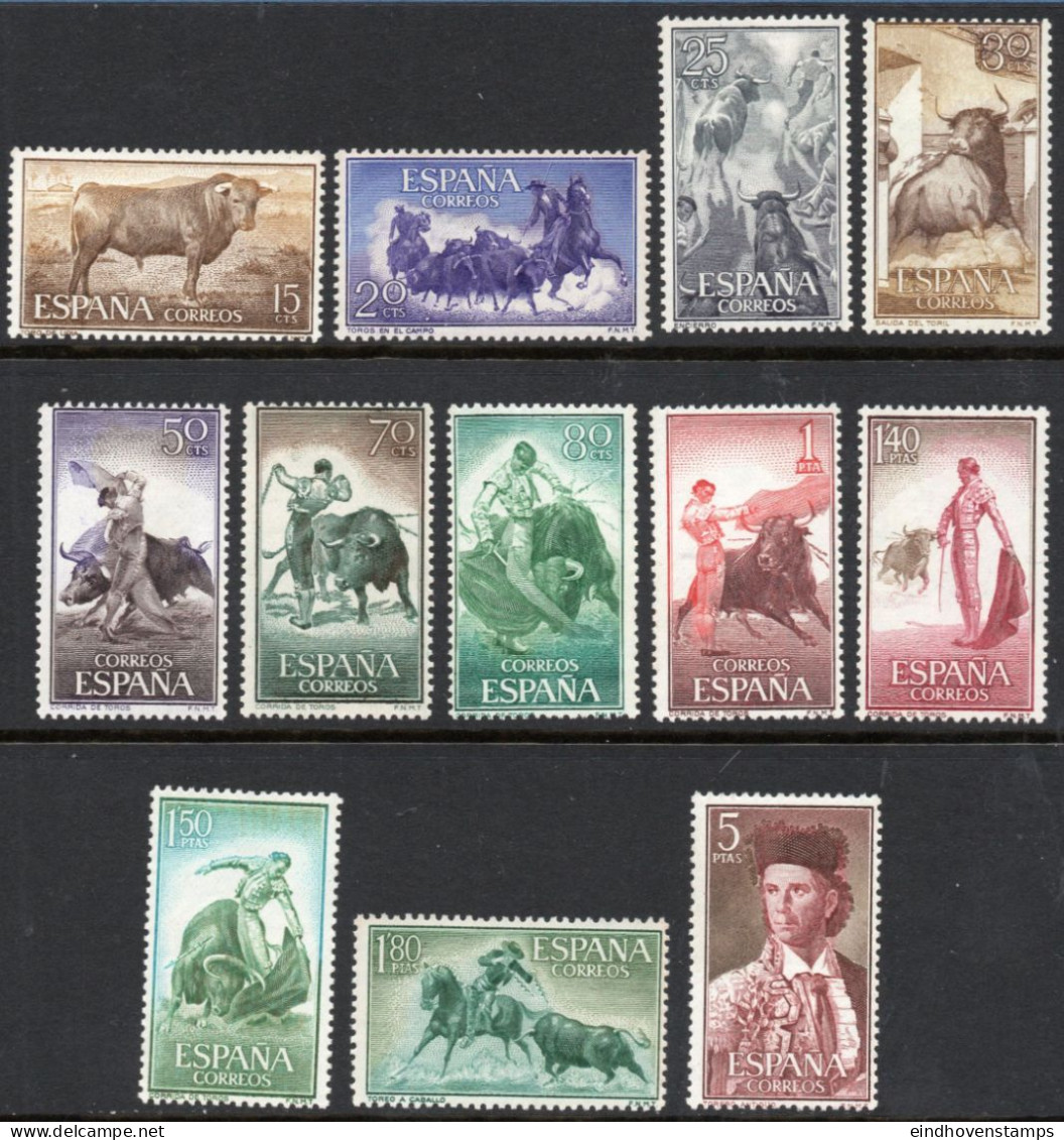 Spain 1960 Corrida 16 Values MNH Bull, Matador, Picadores, Banderollieros, Pamplona, Sevilla - Autres & Non Classés