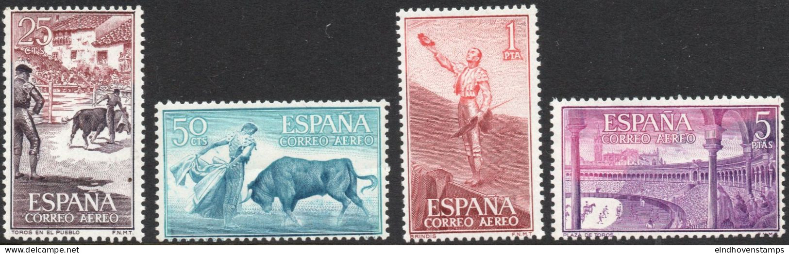 Spain 1960 Corrida 16 Values MNH Bull, Matador, Picadores, Banderollieros, Pamplona, Sevilla - Autres & Non Classés