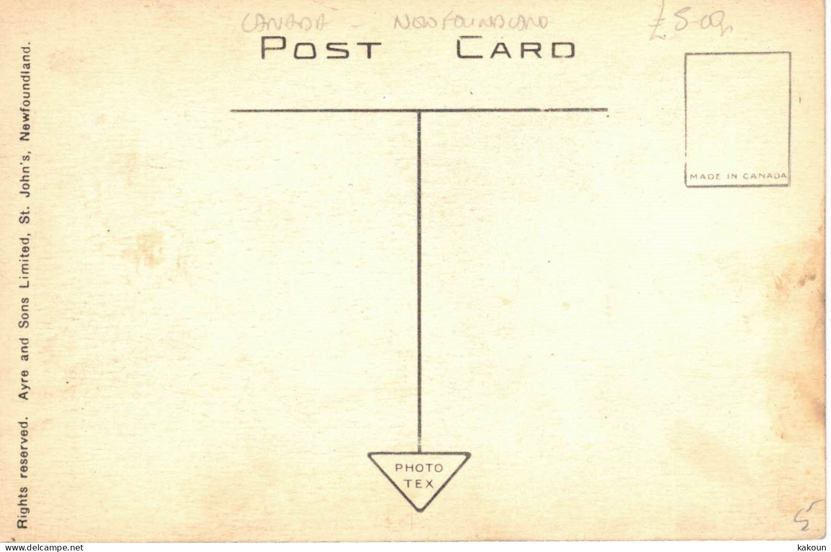 Torbay, Newfoundland, Ayre And Sons Limited, Unused . (D203) - Altri & Non Classificati