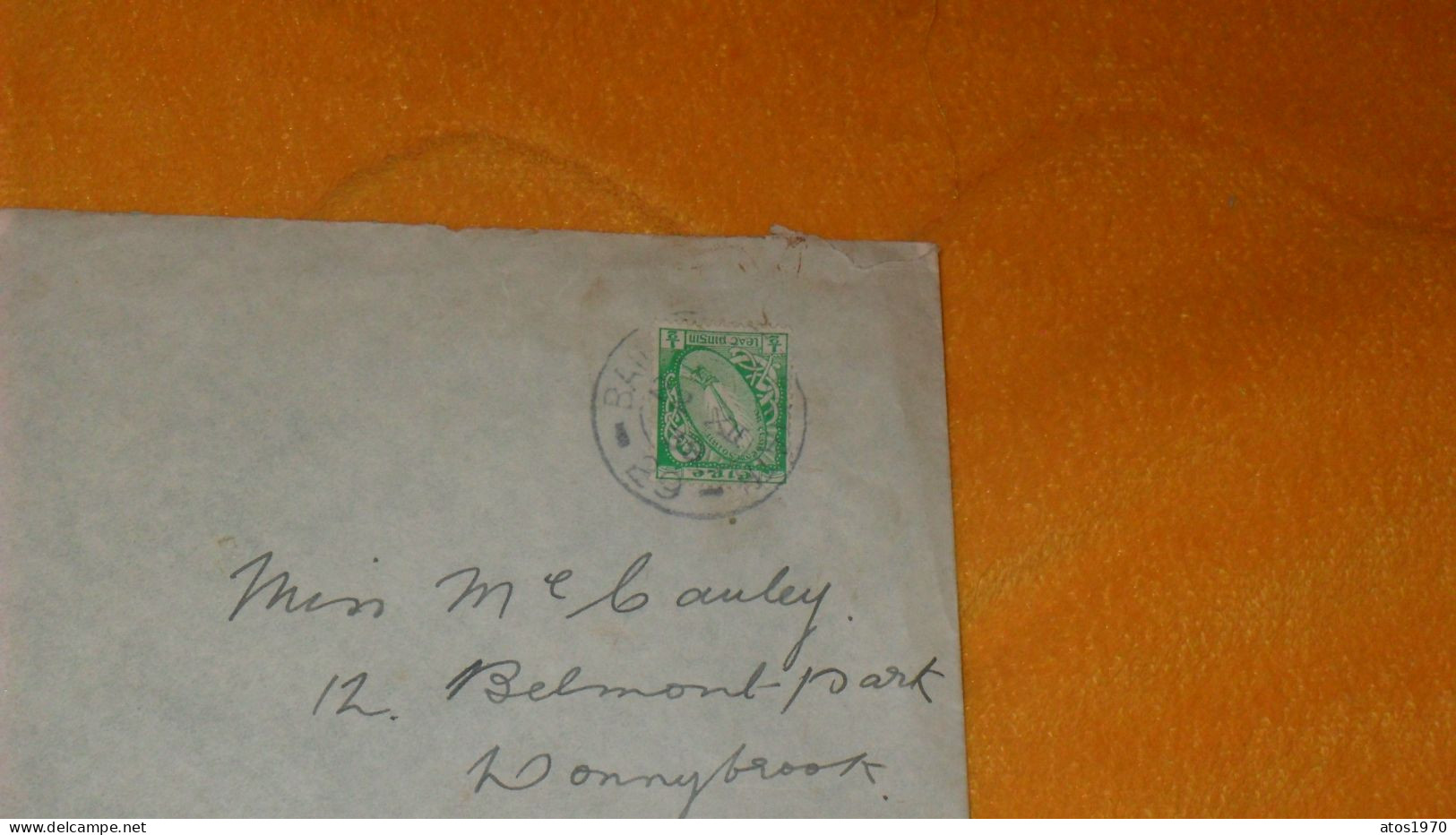 ENVELOPPE ANCIENNE DE 1929 ?../ CACHET BAILE ...IRELAND + TIMBRE 1/2 SWORD OF LIGHT.. - Covers & Documents