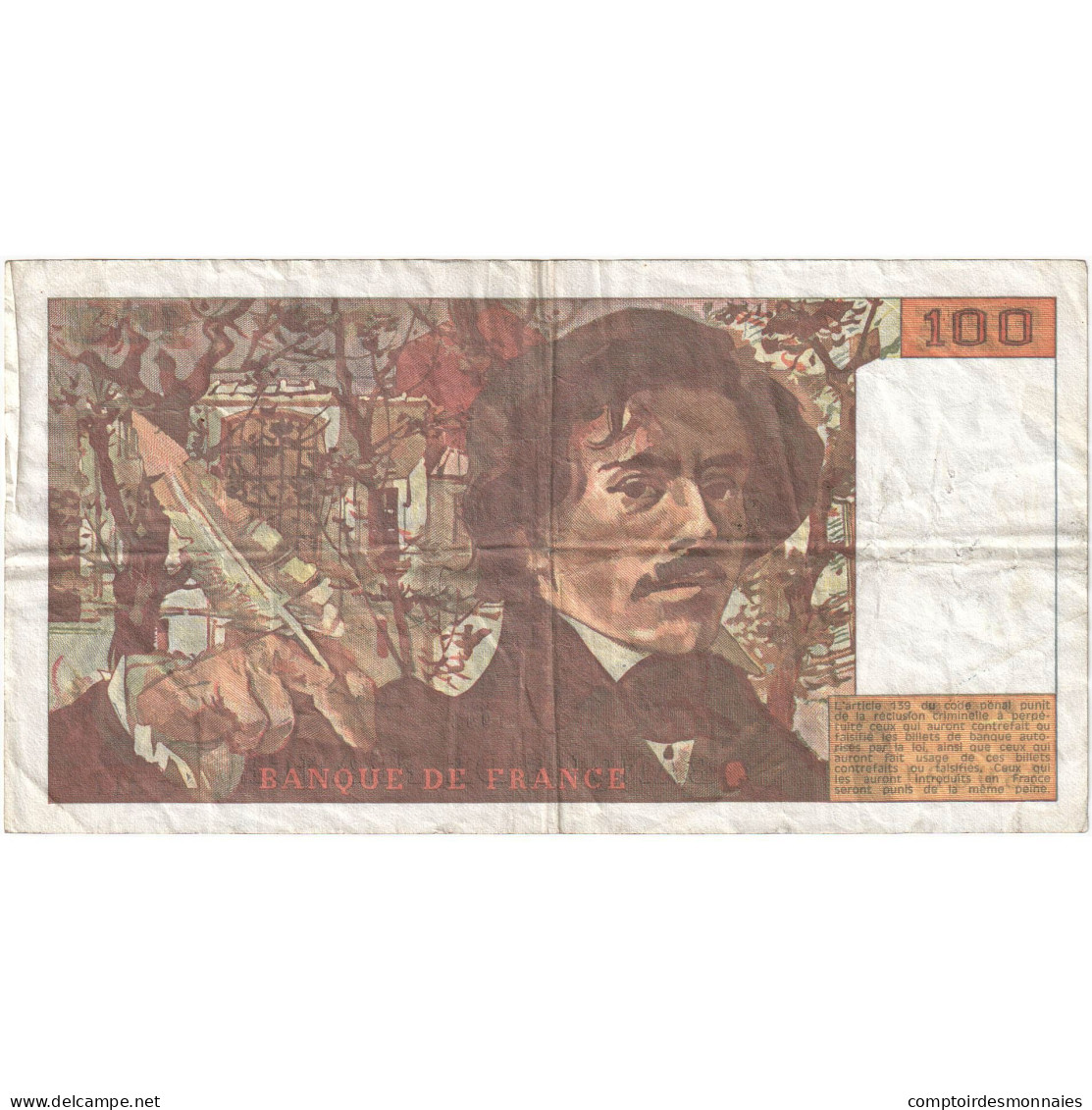 France, 100 Francs, Delacroix, 1993, Q.217, TB+, Fayette:69bis.05, KM:154g - 100 F 1978-1995 ''Delacroix''