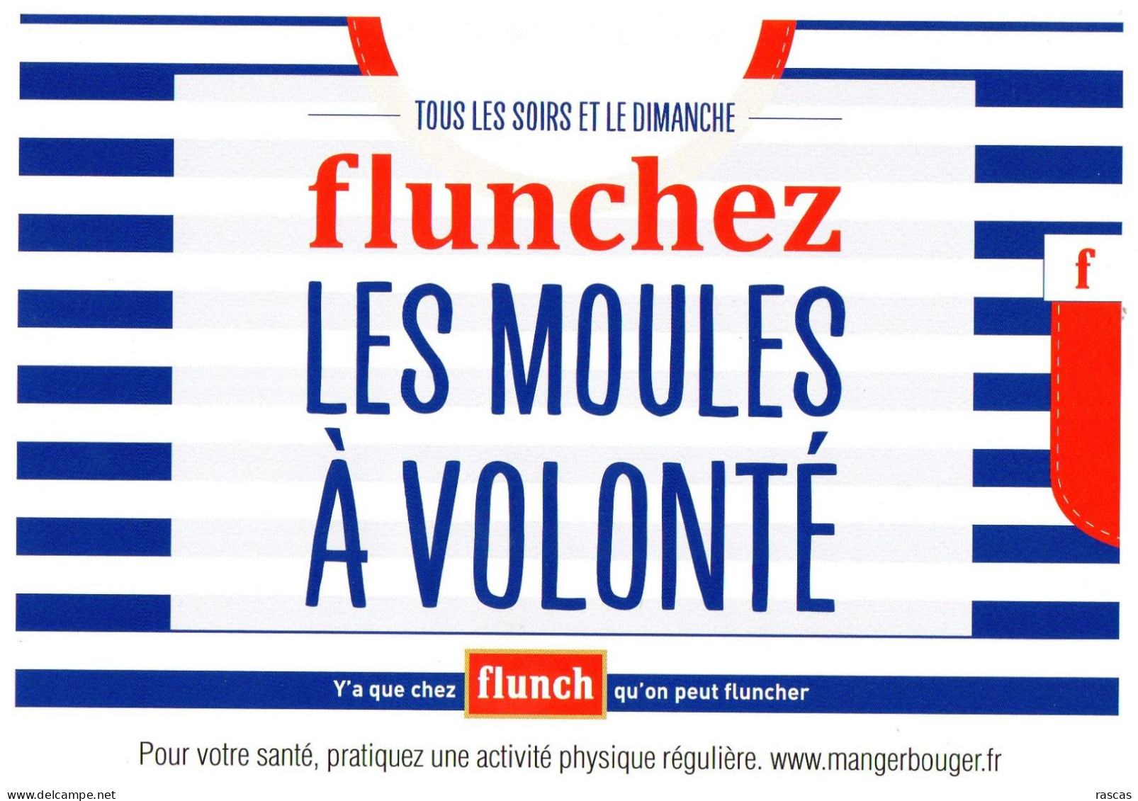 CPM - K - RESTAURANTS FLUNCH - TOUS LES SOIRS ET LE DIMANCHE - FLUNCHEZ LES MOULES A VOLONTE - Restaurants