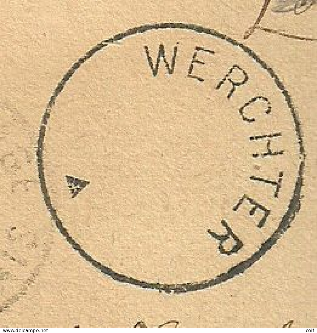 Kaart Met Cirkelstempel WERCHTER Zonder Datummidden (noodstempel) - Fortune (1919)