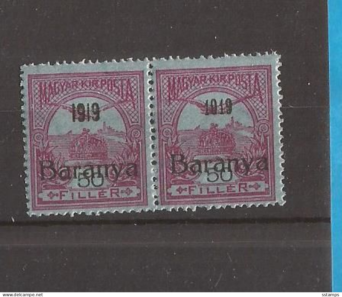 6-24   1919  12   BARANYA  UNGARN SERBIA SRBIJA JUGOSLAVIJA OVERPRINT  TYP II -KLEINE  1919 - BIRDS  NEVER HINGED - Baranya