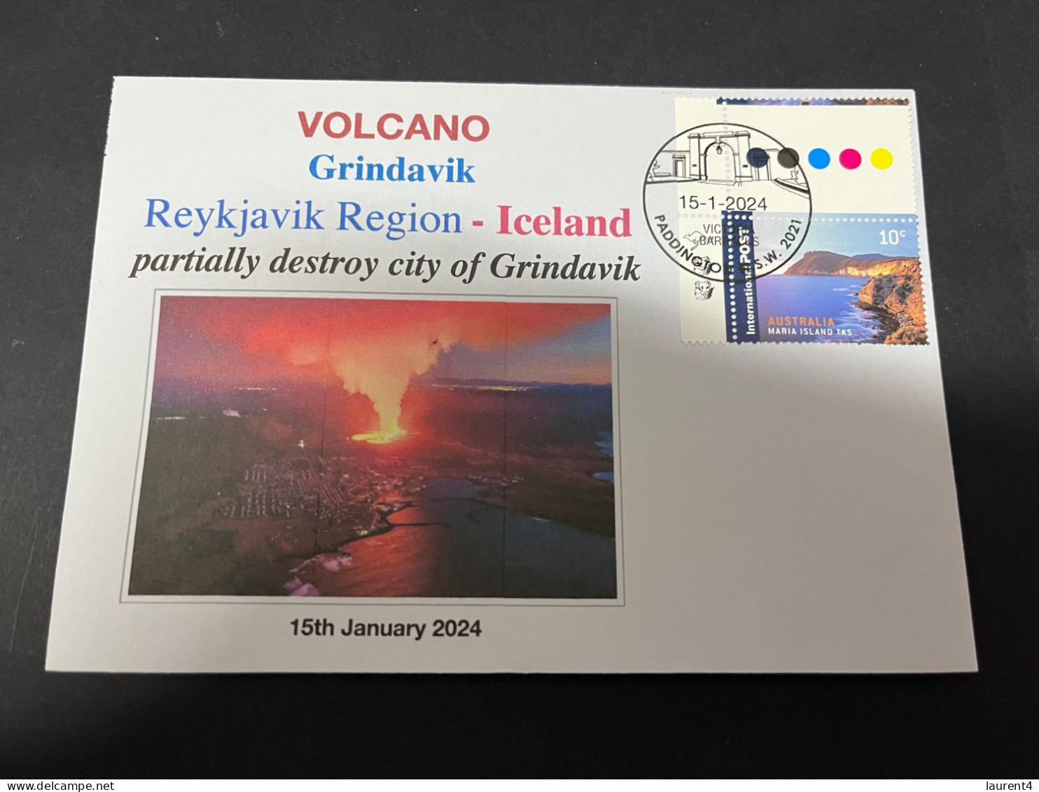 19-1-2024 (1 X 32) Iceland - Volcano Erution Partially Destroyed Fishing City Of Grindavik - Volcans