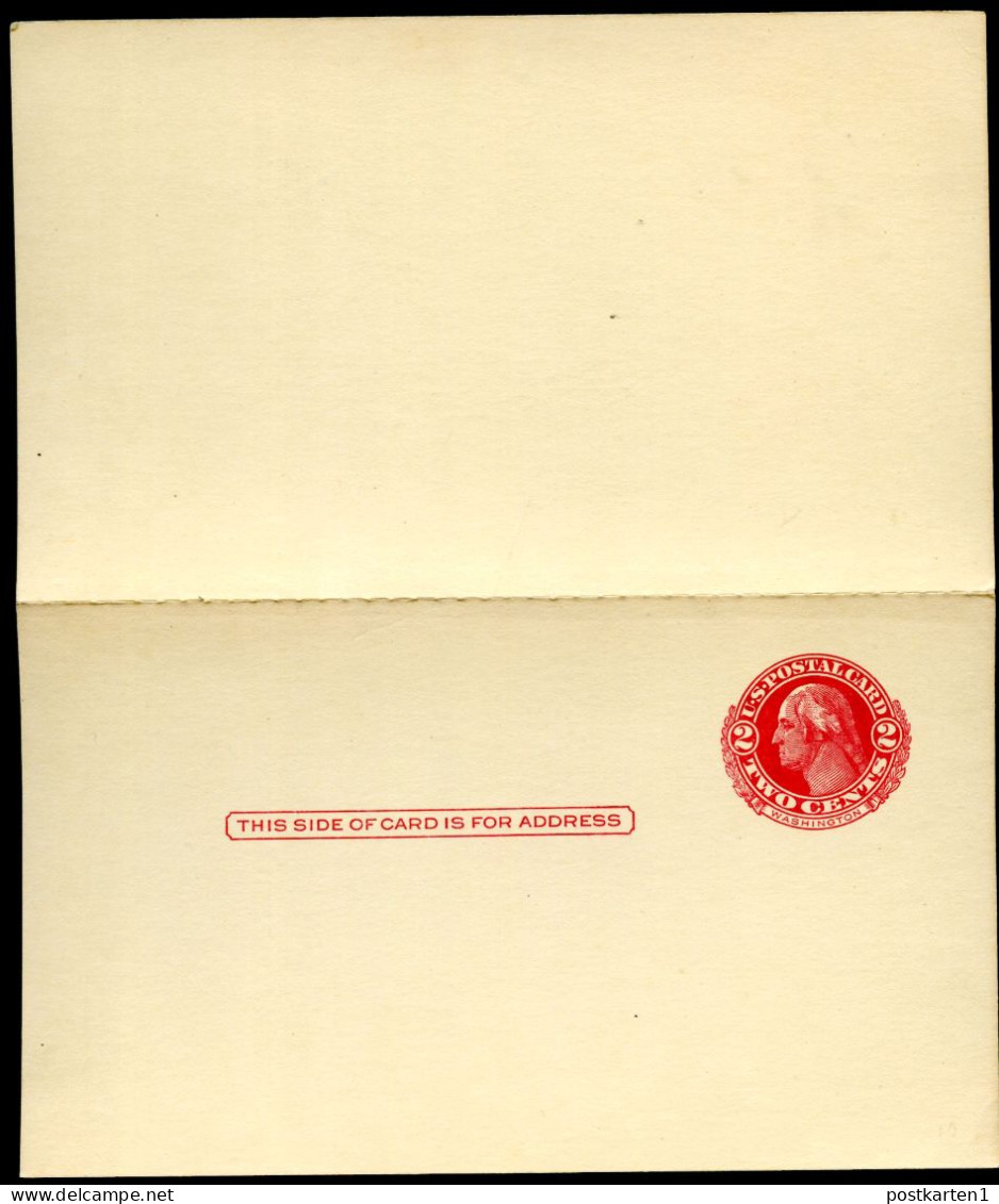 UY13 Type 1 Electrotype Postal Card With Reply Mint Vf 1951 - 1941-60