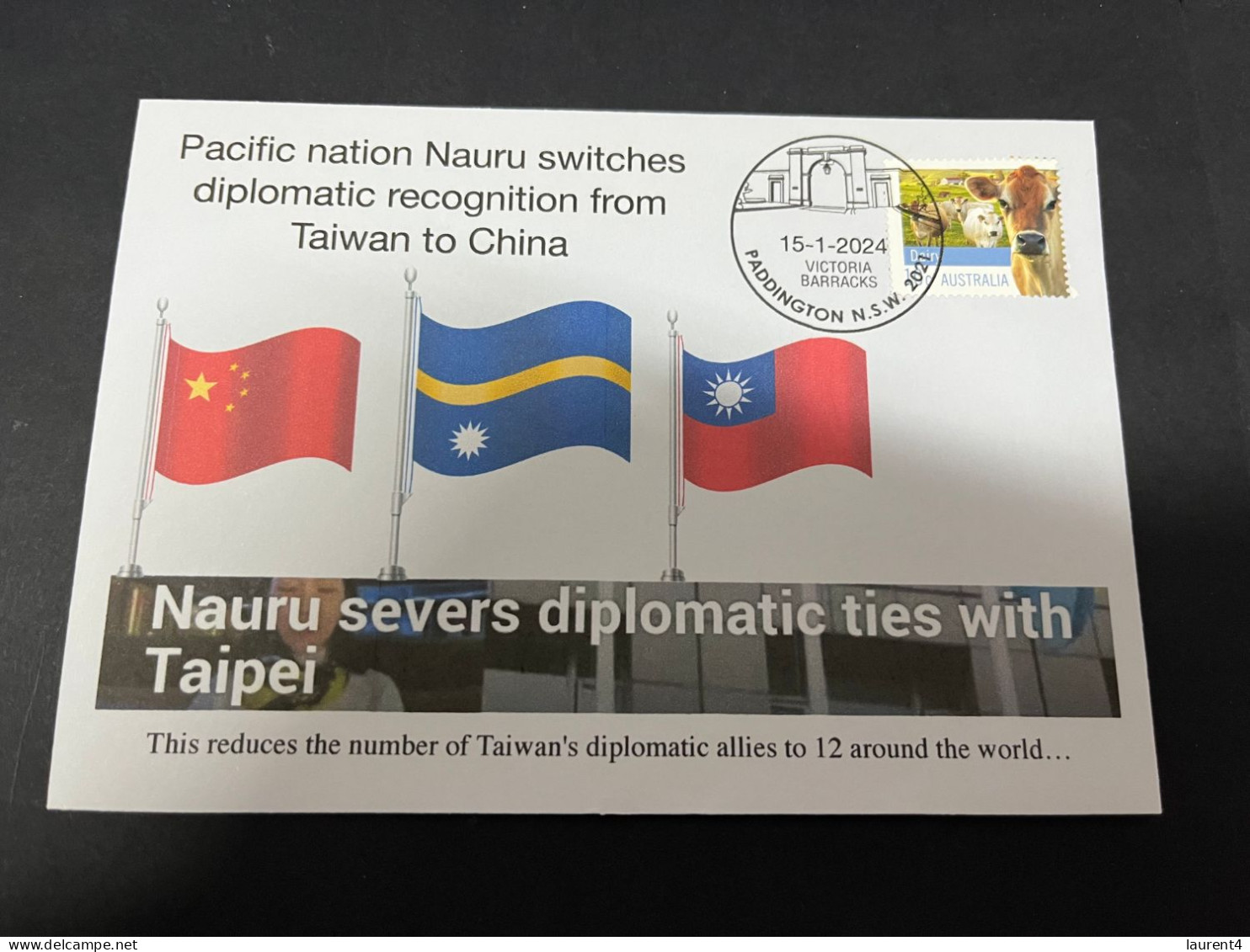 19-1-2024 (1 X 32) Pacific Nation Nauru Switch Diplomatic Relation Frrom Taiwan To China (15-1-2024) - Nauru