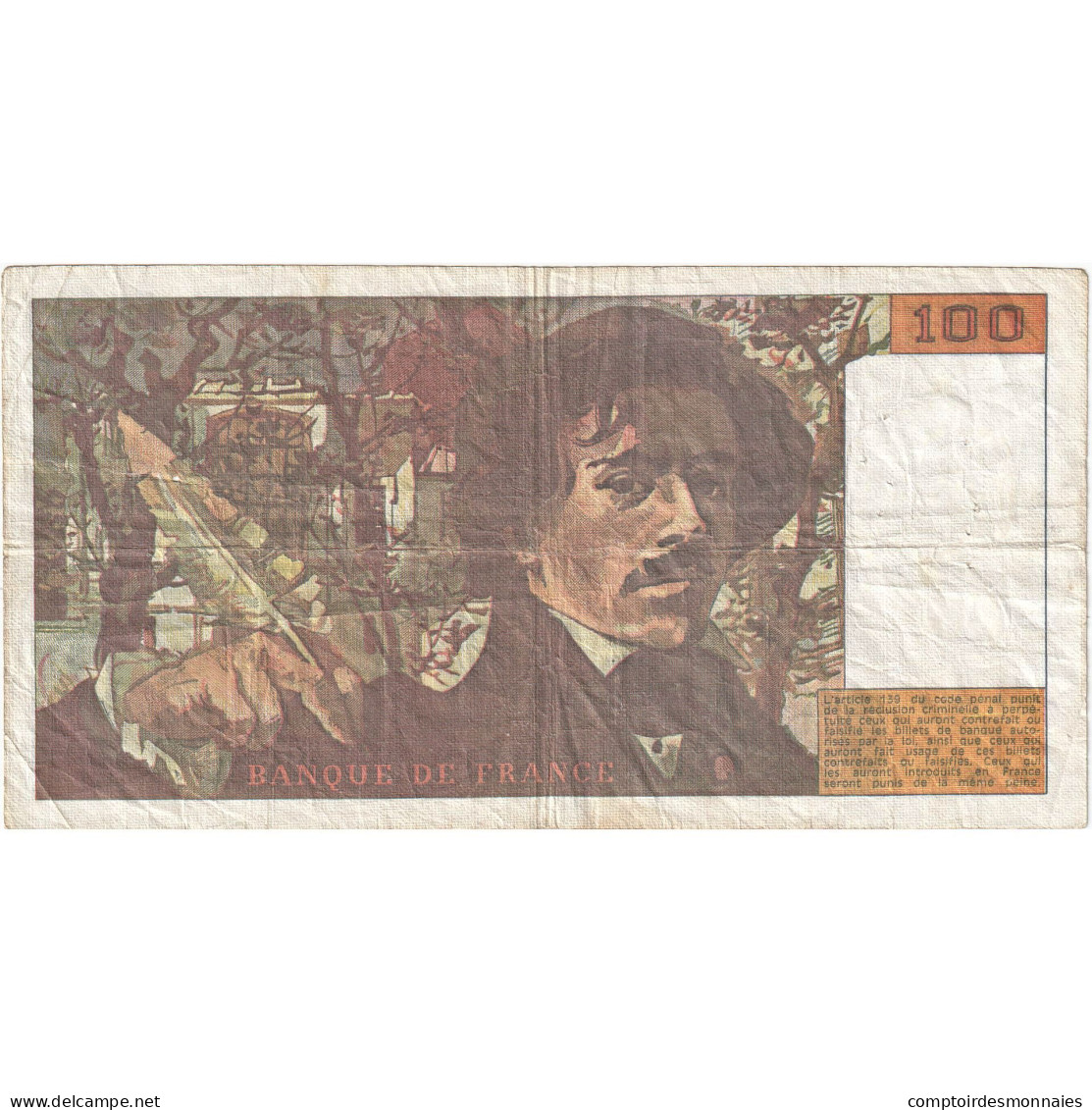 France, 100 Francs, Delacroix, 1990, E.151, TB, Fayette:69bis.2a, KM:154e - 100 F 1978-1995 ''Delacroix''