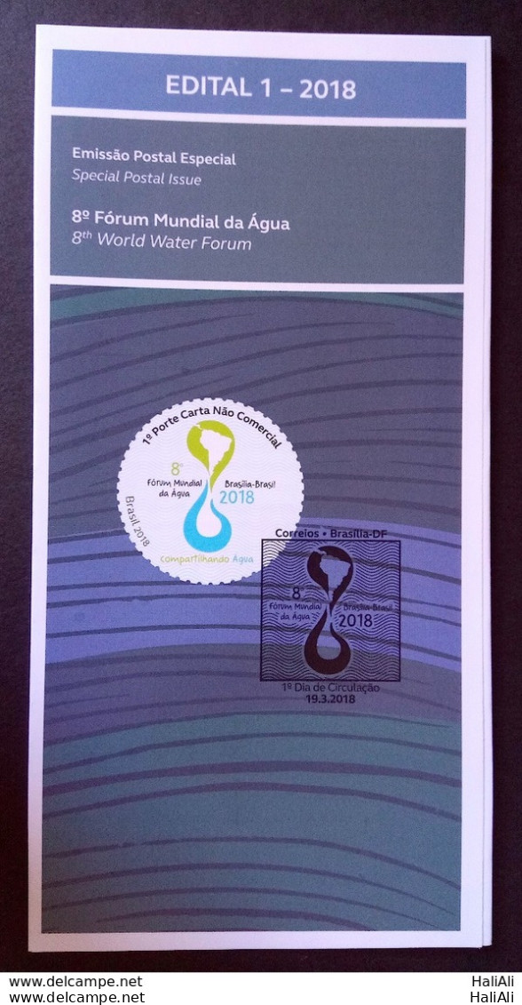 Brochure Brazil Edital 2018 01 World Water Forum Without Stamp - Covers & Documents