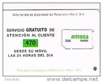 SPAGNA (SPAIN) - AMENA  (GSM SIM) - RETEVISION MOVIL - USED WITH CHIP   -  RIF. 4221 - Amena - Retevision