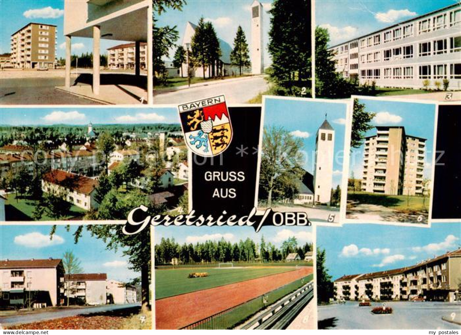 73871530 Geretsried Neuer Platz Kath Volksschule Kath Kirche Berliner Weg Kreuzu - Geretsried