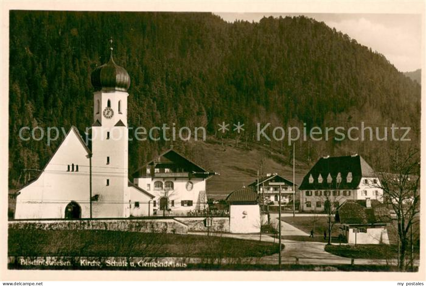 73730282 Bischofswiesen Kirche Schule Und Gemeindehaus Bischofswiesen - Bischofswiesen