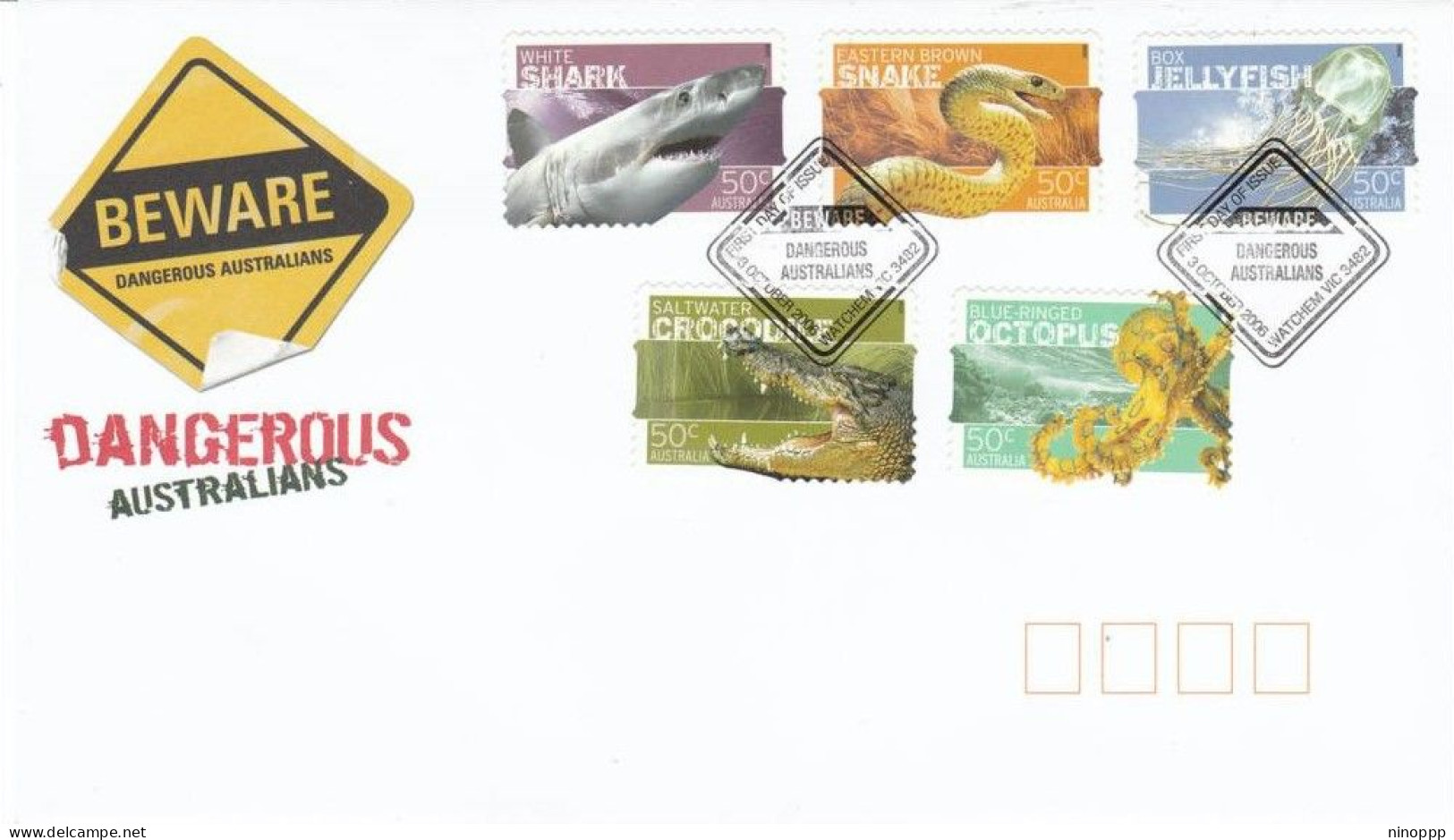 Australia 2006 Dangerous Australians P&S FDC - Marcophilie