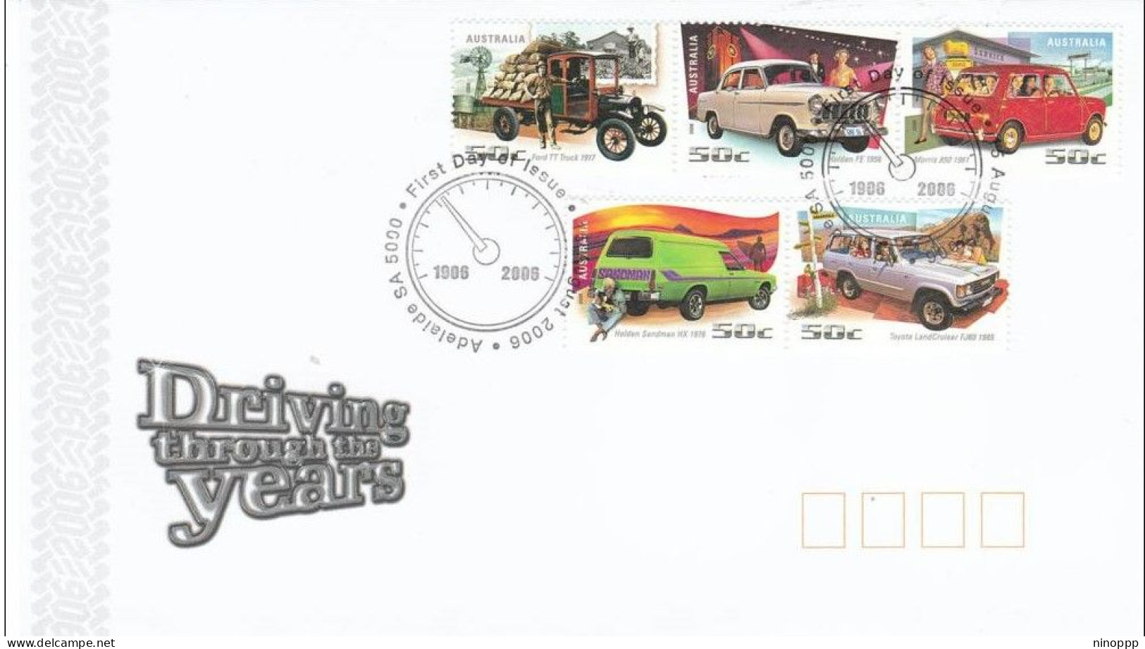 Australia 2006 Driving Through The Years FDC - Marcophilie