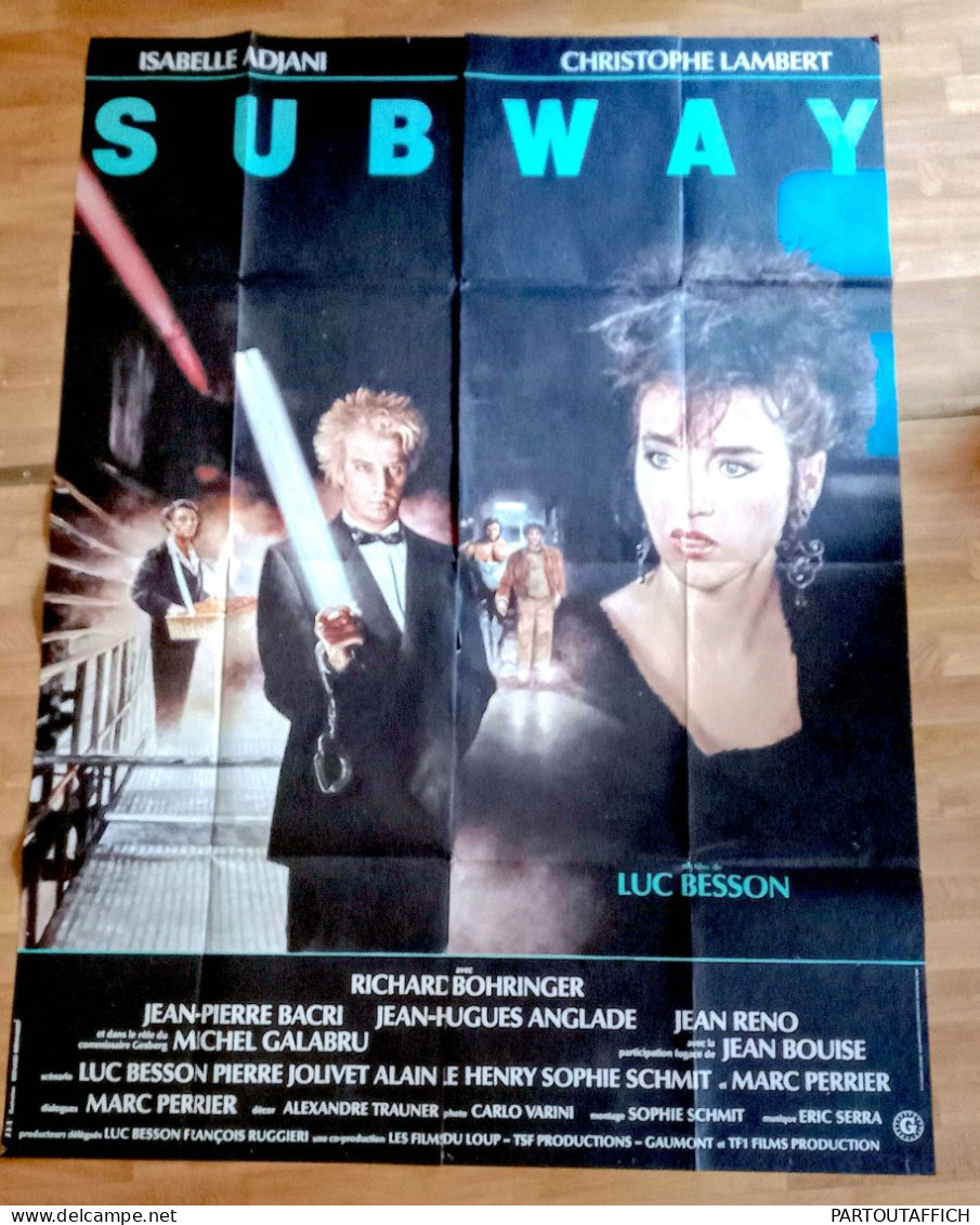 Affiche Ciné Orig SUBWAY I.Adjani Christophe Lambert Luc Besson 120X160 1985 Illu Bernard Bernhardt - Affiches & Posters