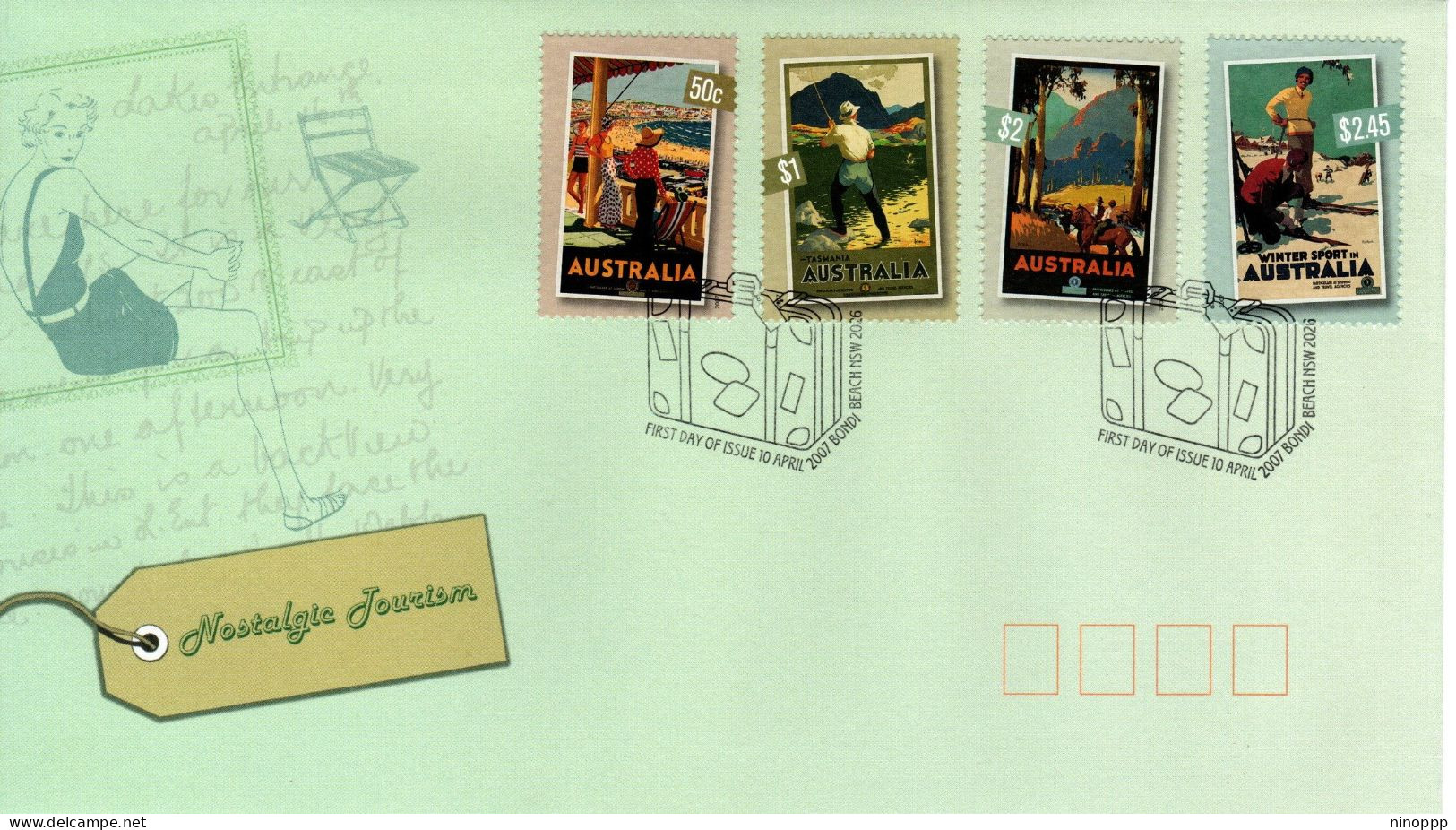 Australia 2007  Nostalgic Tourism,Bondi Beach Postmark,FDI - Marcophilie