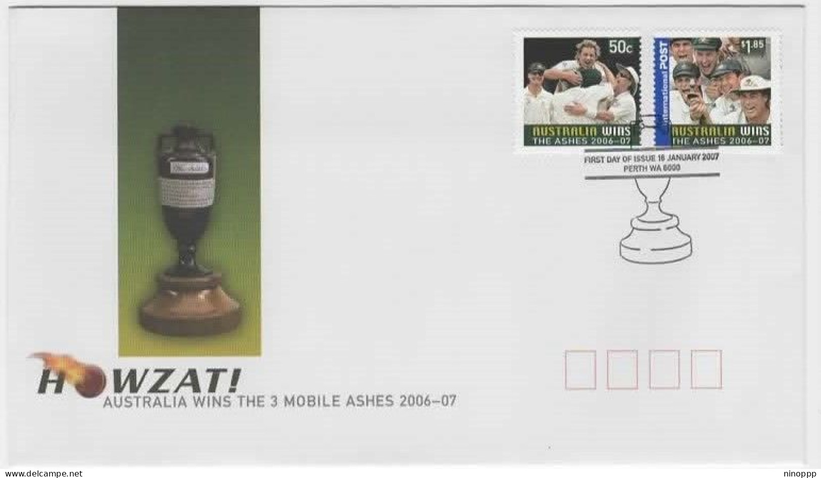 Australia 2007 Australia Wins The Ashes FDC - Marcophilie